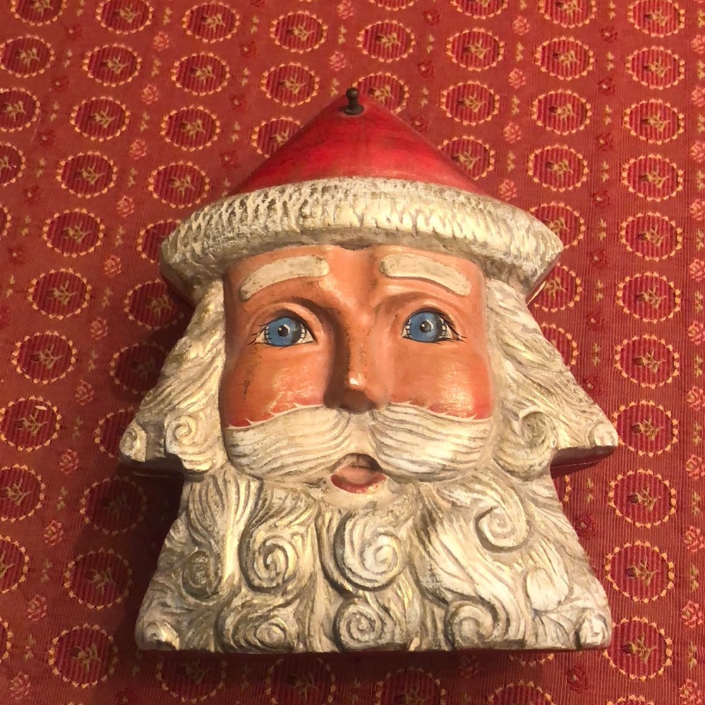 Timmy Woods Signed, Handcarved, Wooden Santa Bag